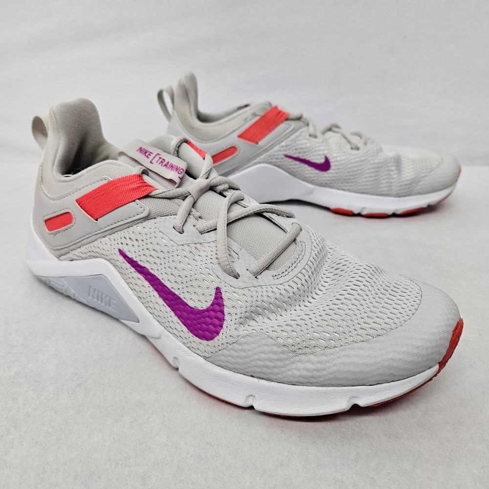 Nike Legend Essential Training Shoe CD0212-005 Vast Grey Fire Pink Womens Sz 8.5